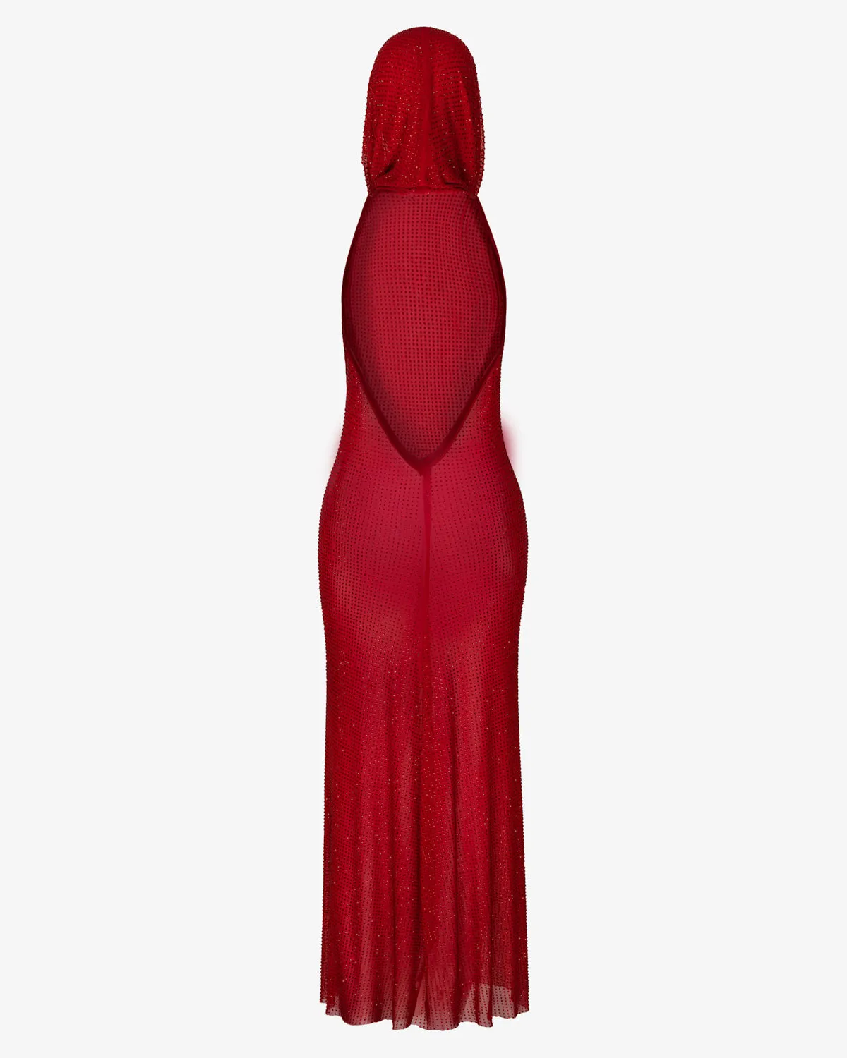 Red Crystalized Hooded Dress