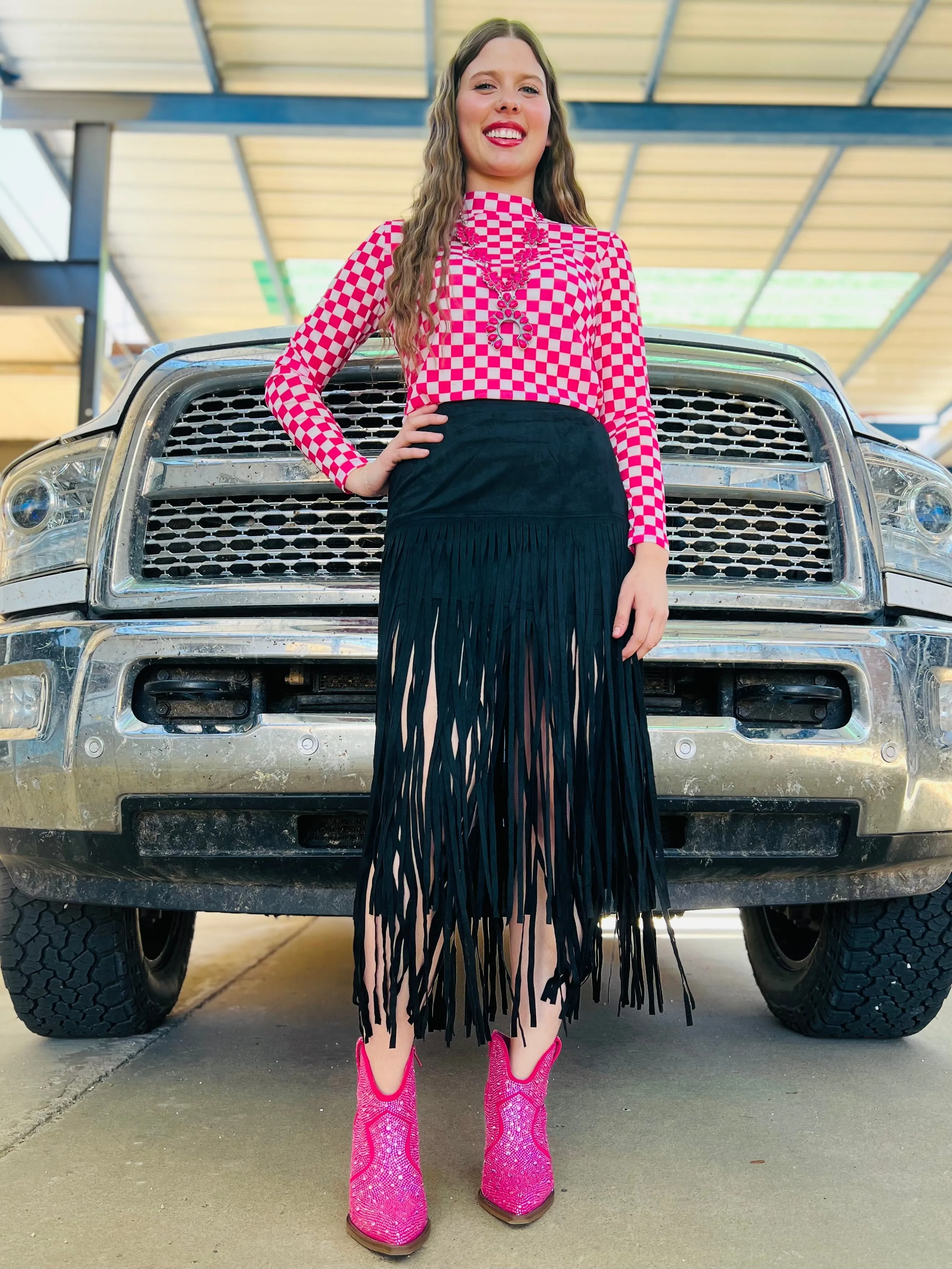 Rodeo Queen Suede Fringe Skirt