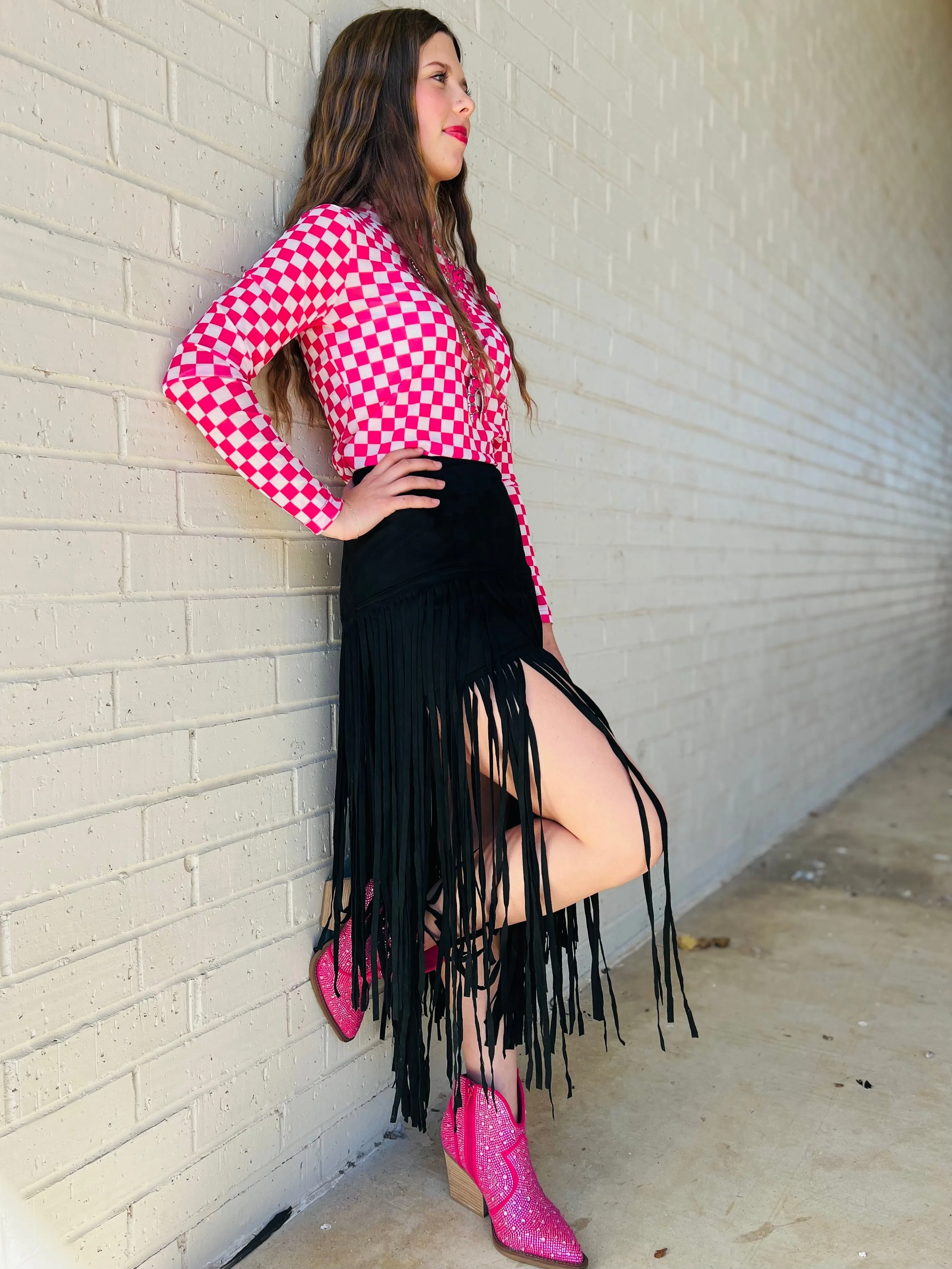 Rodeo Queen Suede Fringe Skirt