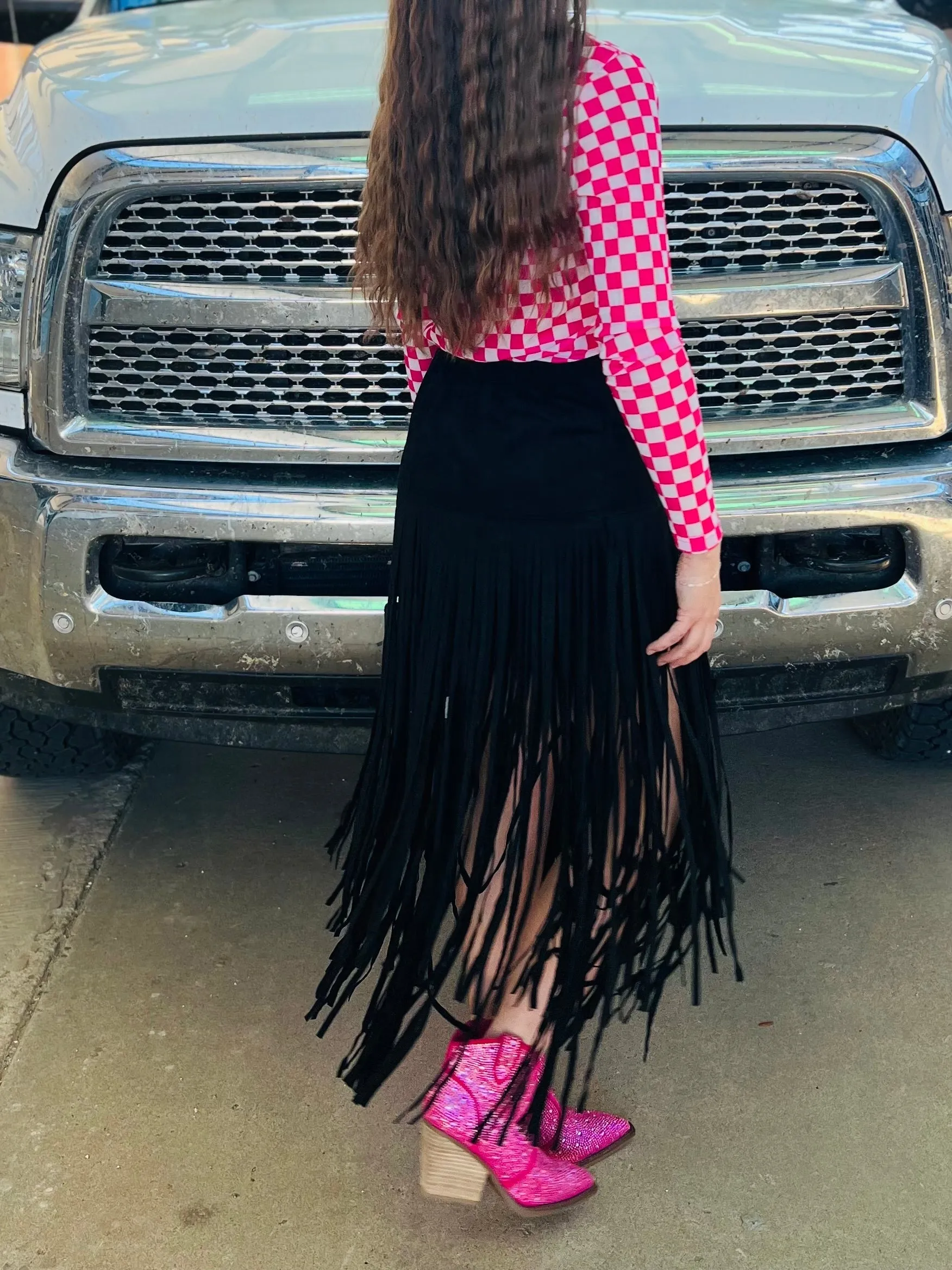 Rodeo Queen Suede Fringe Skirt