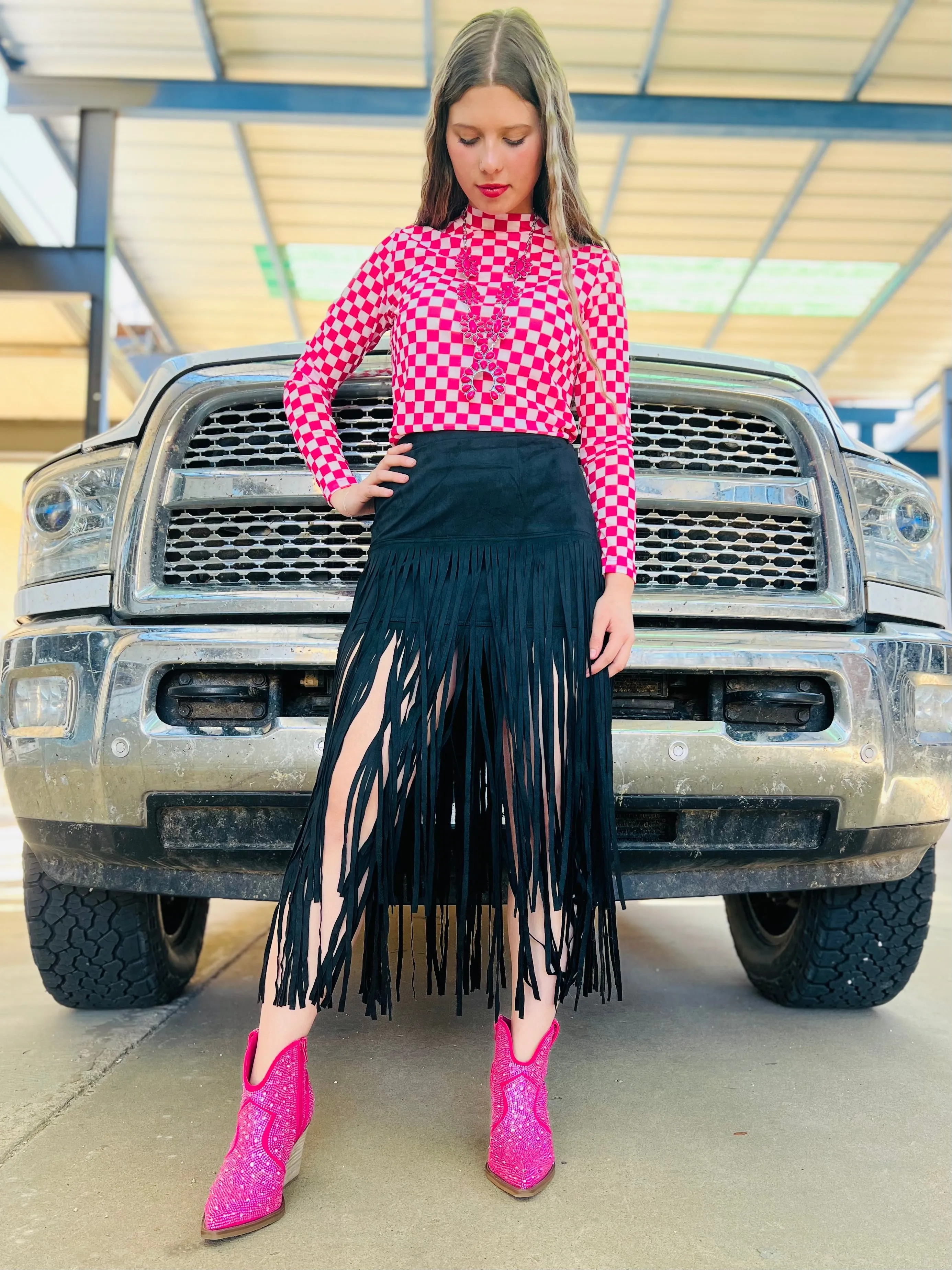 Rodeo Queen Suede Fringe Skirt