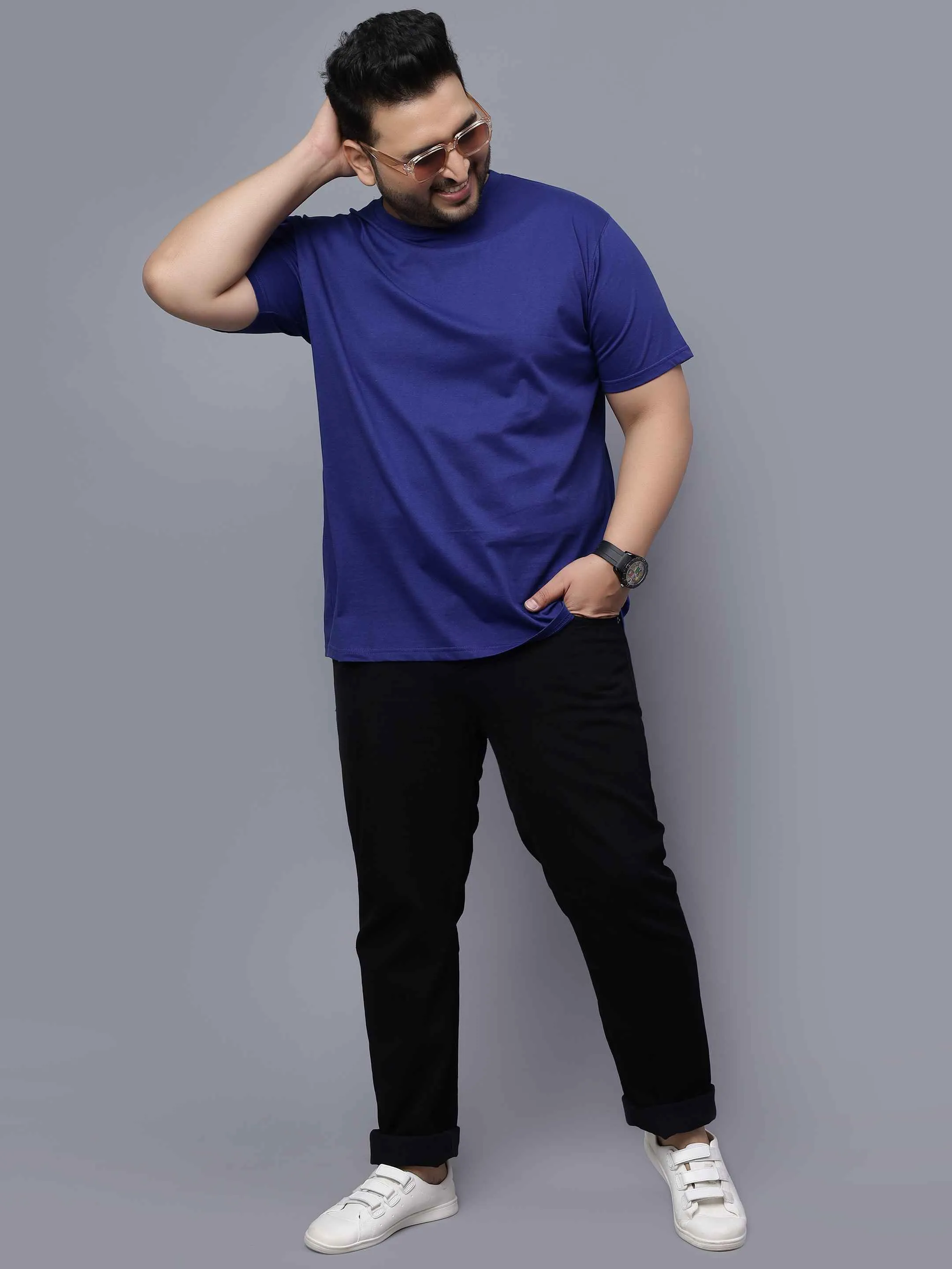 Royal Blue | Solid Round Neck Men's T-Shirt