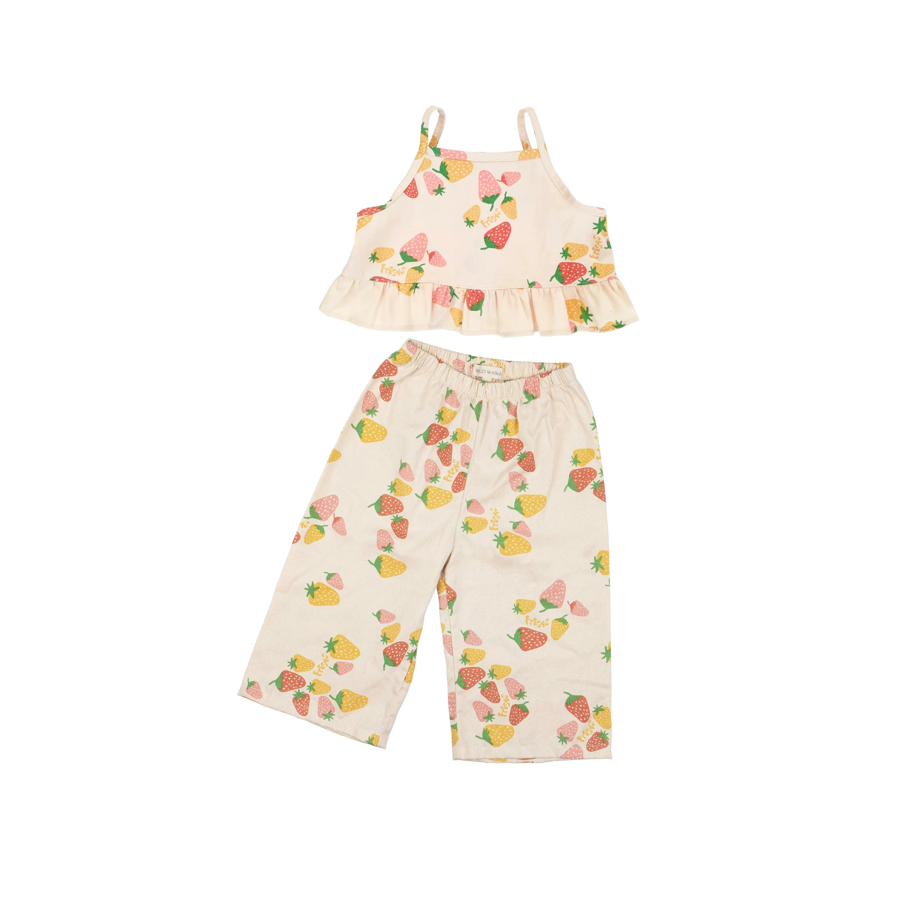 Ruffle Pant Set | Strawberries