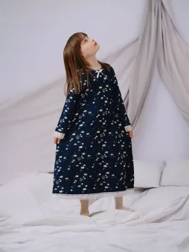 SARA - GIRLS NIGHTDRESS IN NAVY CLOUDS