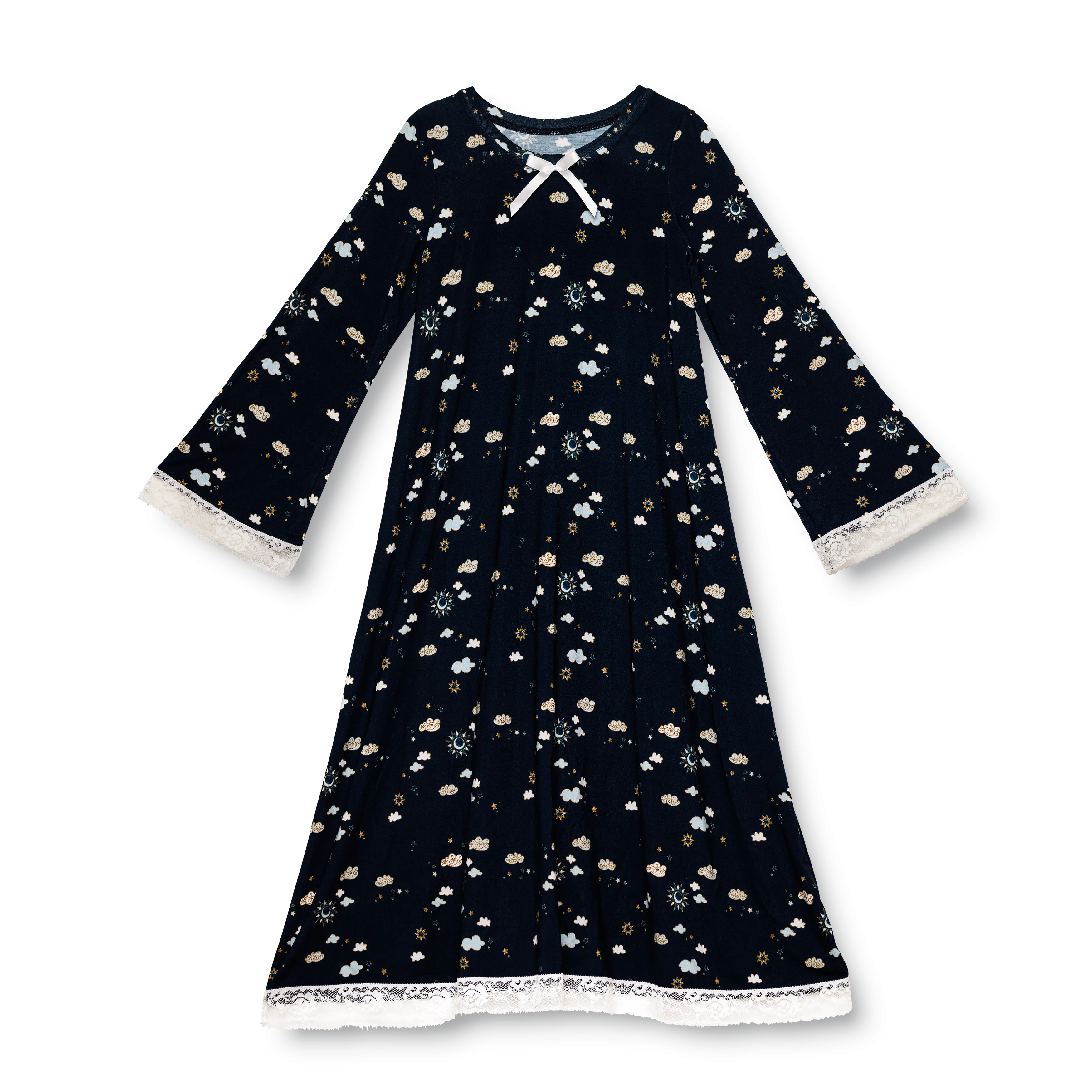 SARA - GIRLS NIGHTDRESS IN NAVY CLOUDS