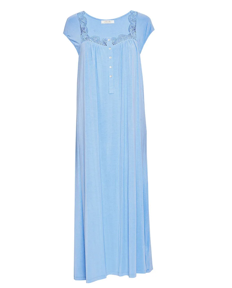 Selena Lace Detail Jersey Long Nightdress