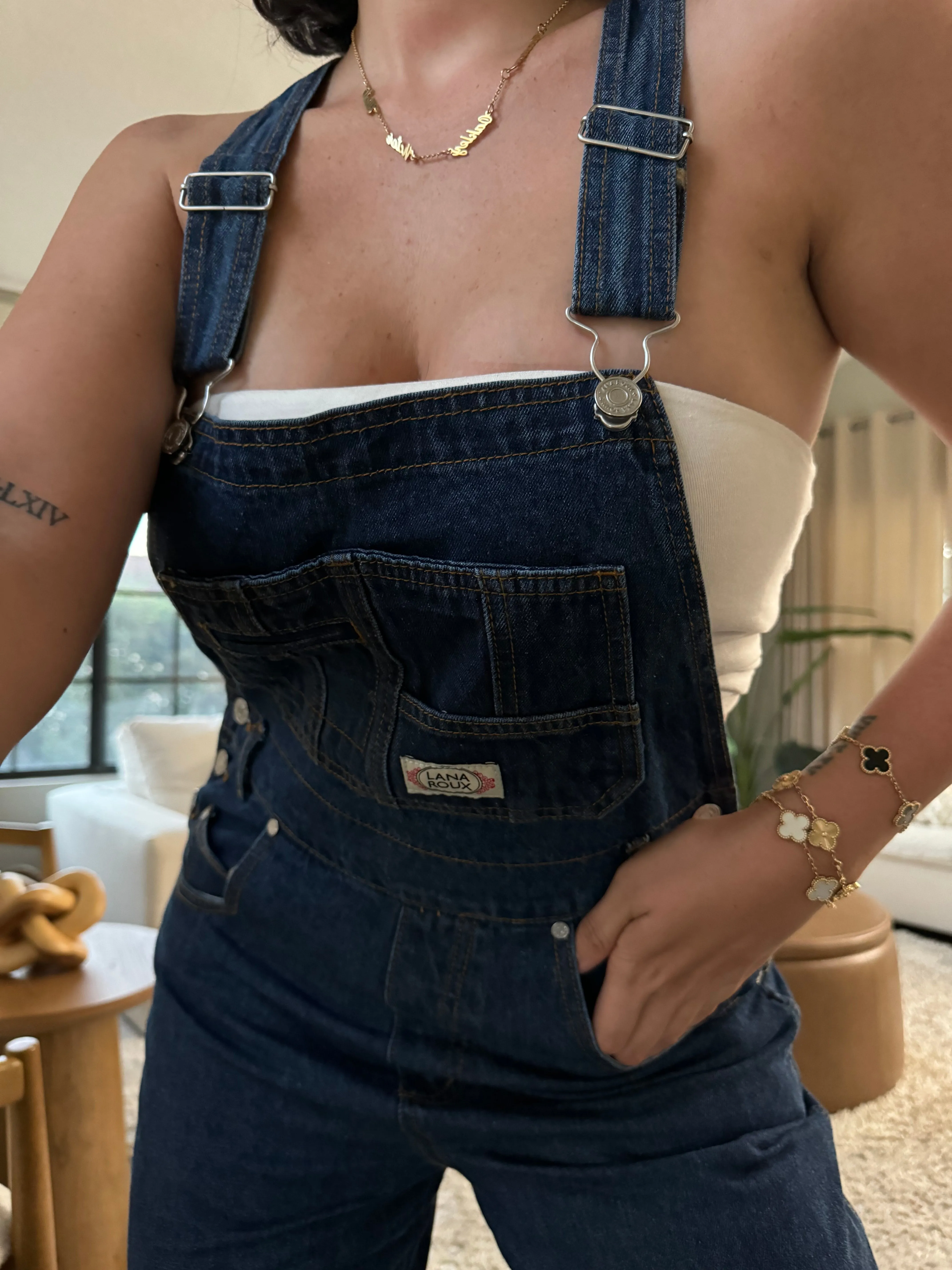 Sofia Overalls (Dark Denim)