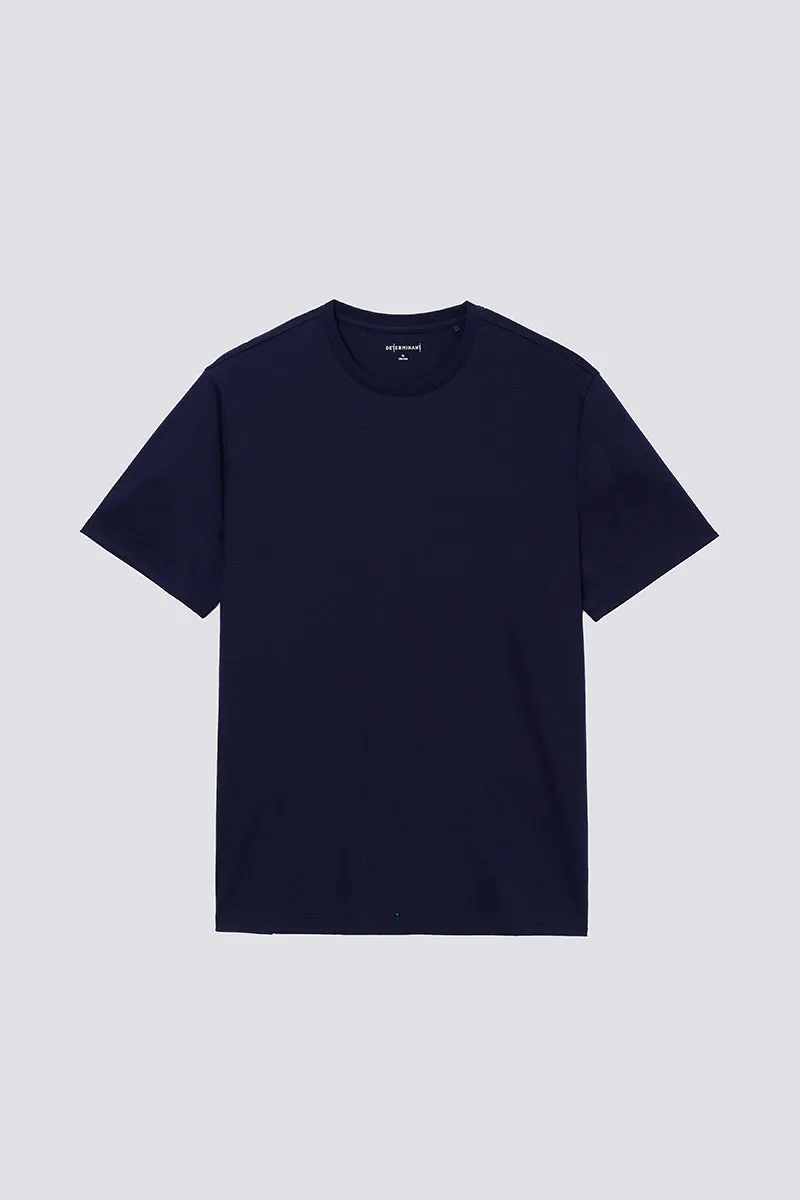 Softex Crew Neck T-Shirt | Navy NNY096