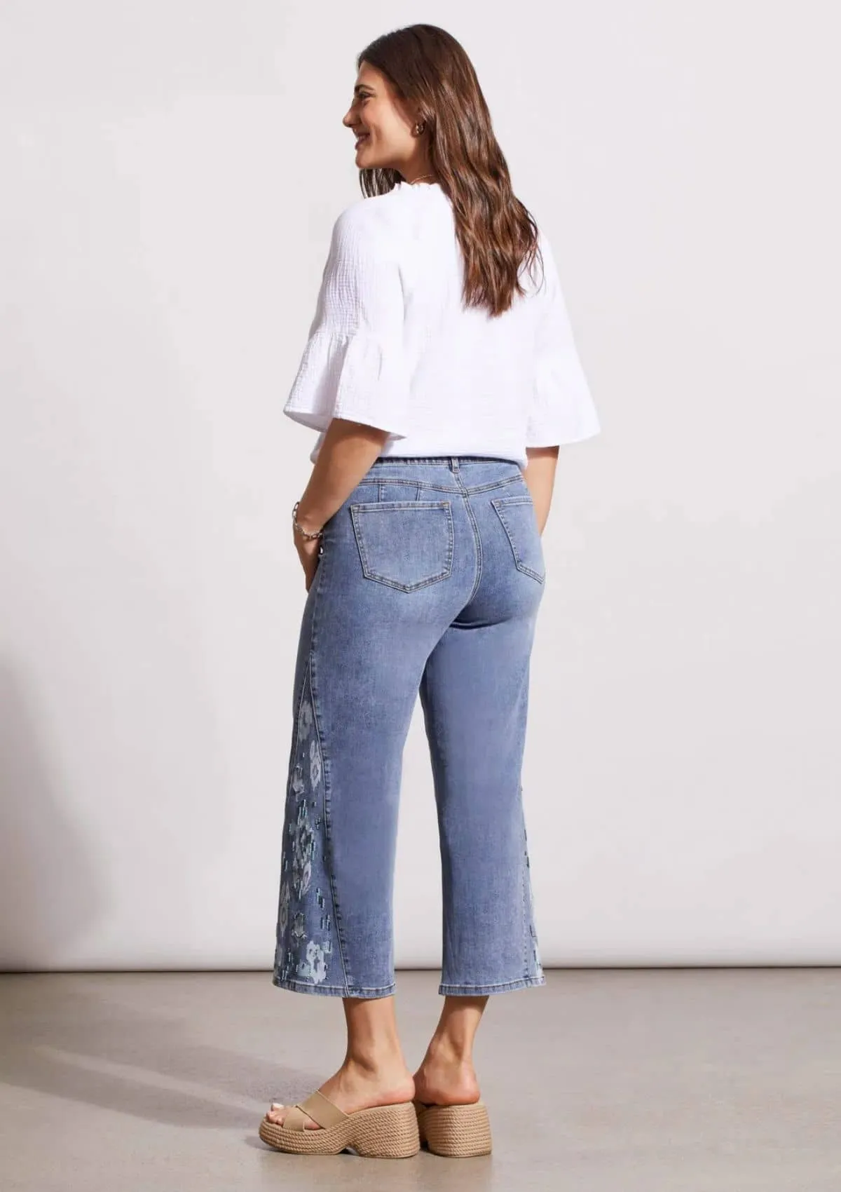 Sophia Wide Crop Jeans - Dark Vintage