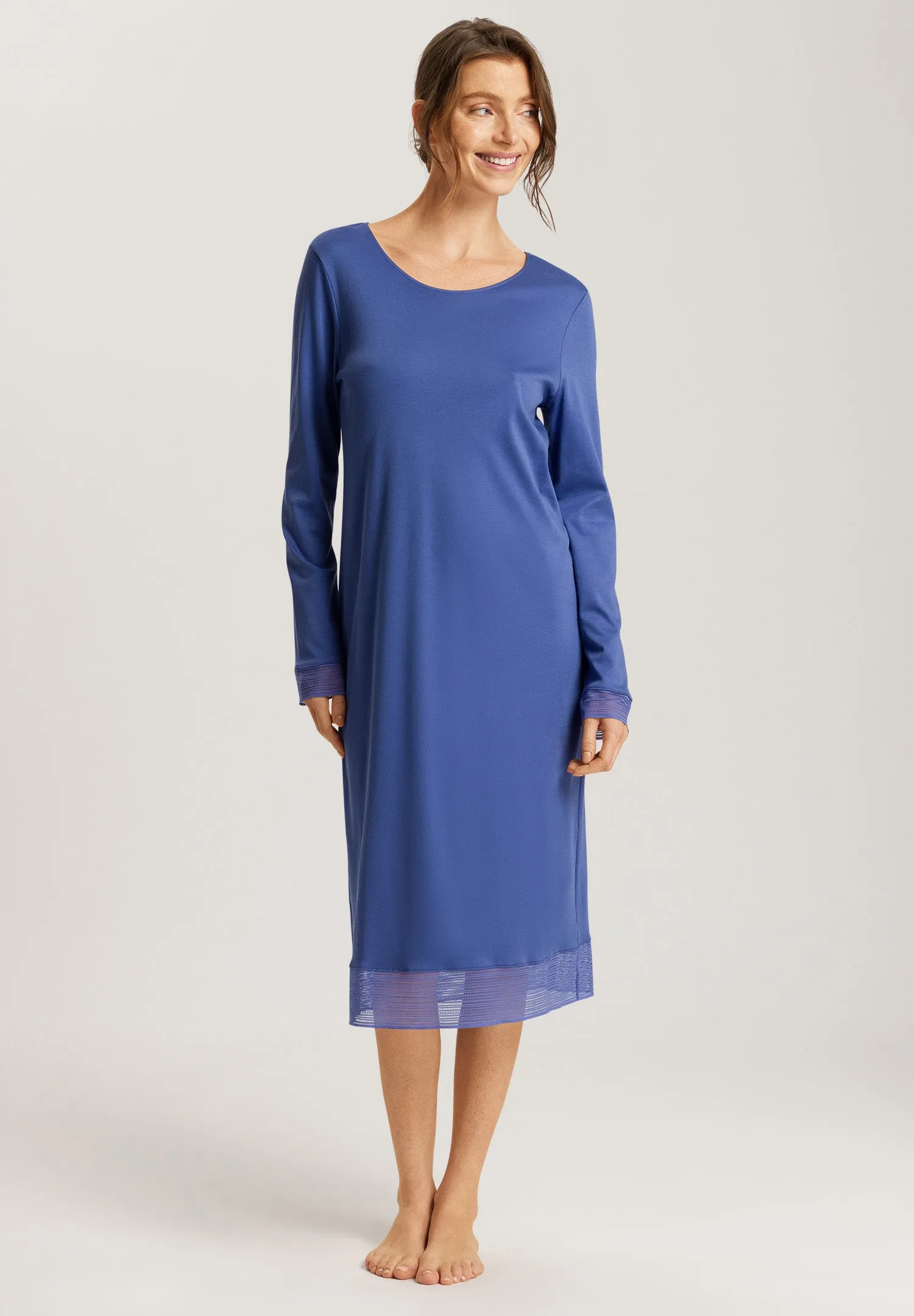 Sophie Lace Trim Cotton Nightgown | Blue Horizon 74878-2546