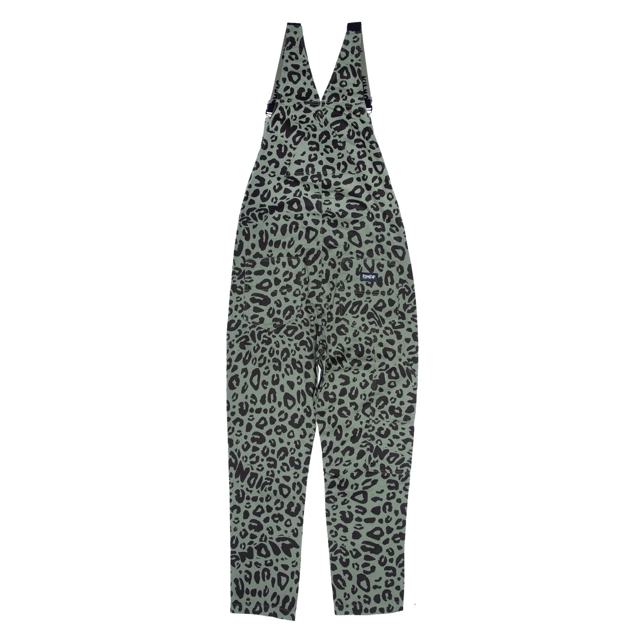 Spotted Cotton Twill Overalls (Olive)