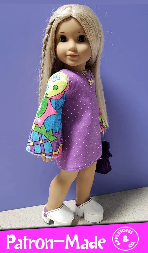 Stevie 70s Dress Sewing Pattern for 18" Dolls