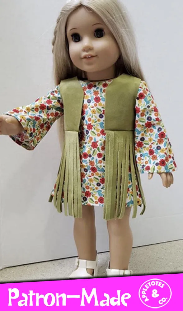 Stevie 70s Dress Sewing Pattern for 18" Dolls