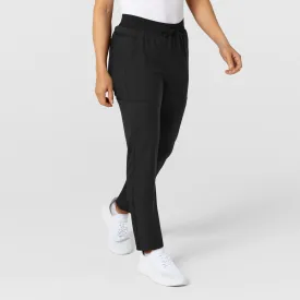 W123 Women's Flex-n-Reach Track Scrub Pant Black