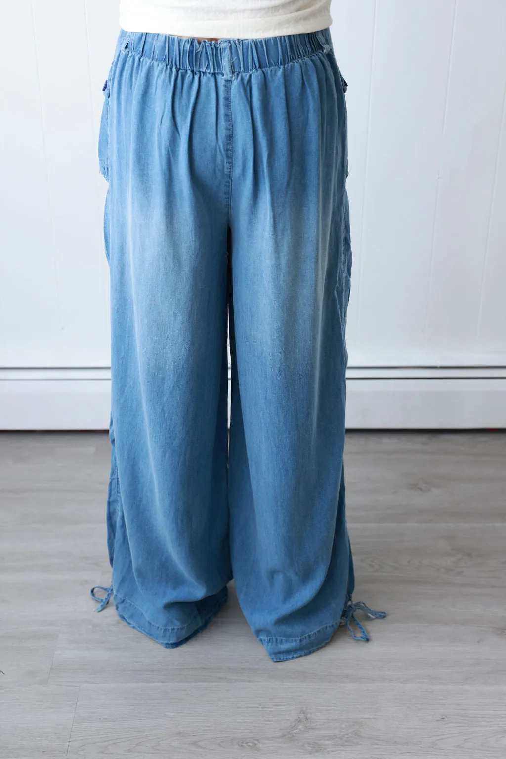 Washed Wide Leg Tencel Pants