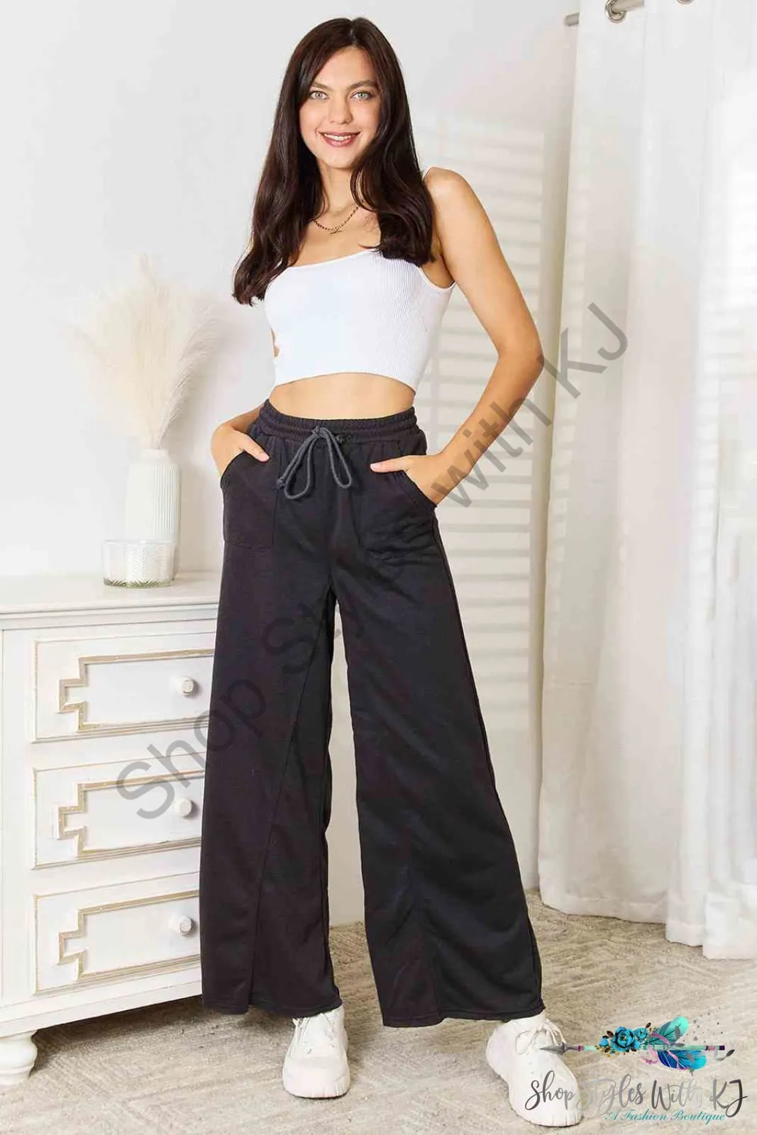 Wide Leg Pocketed Pants