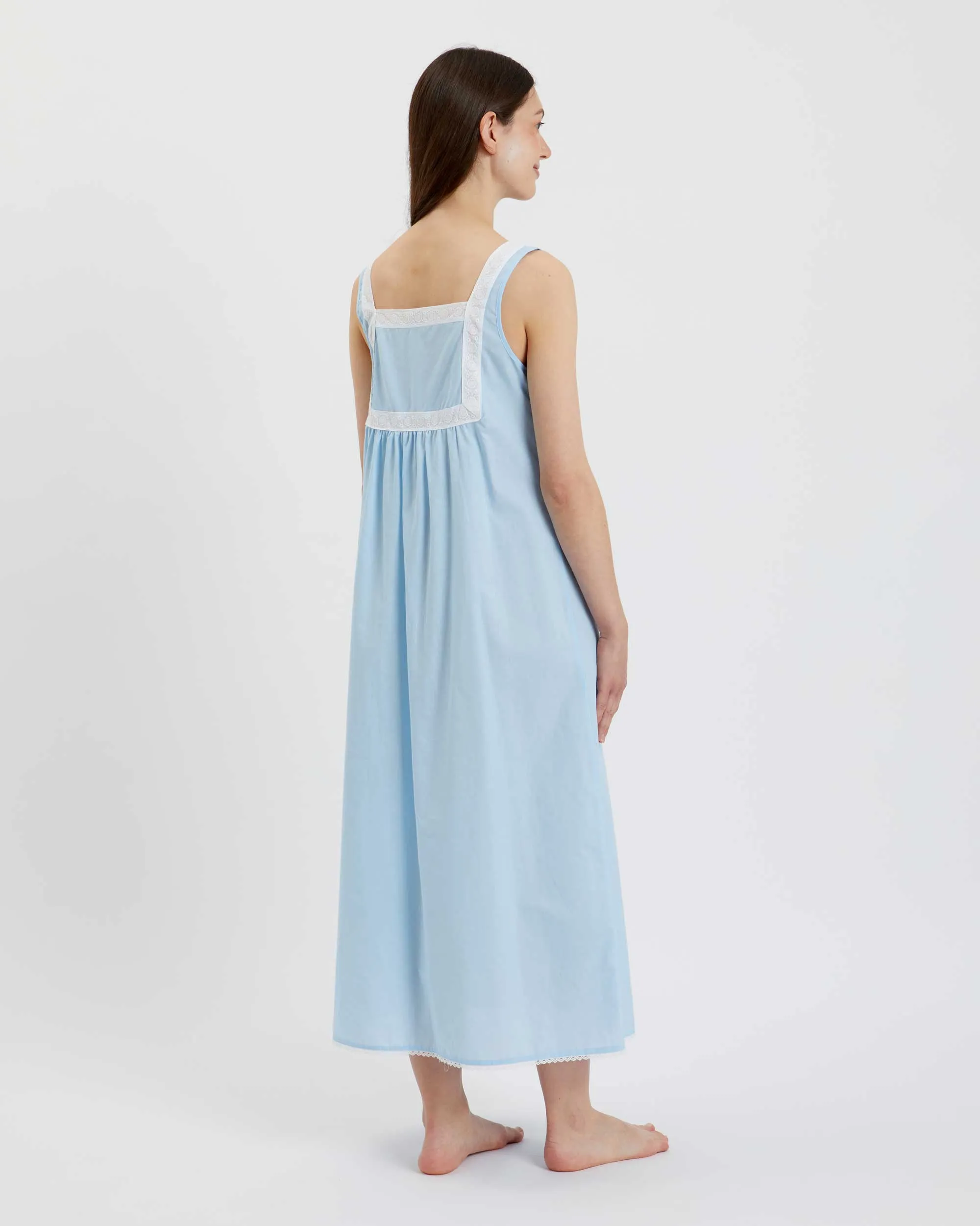 Women's Eliza Cotton Nightdress - Blue