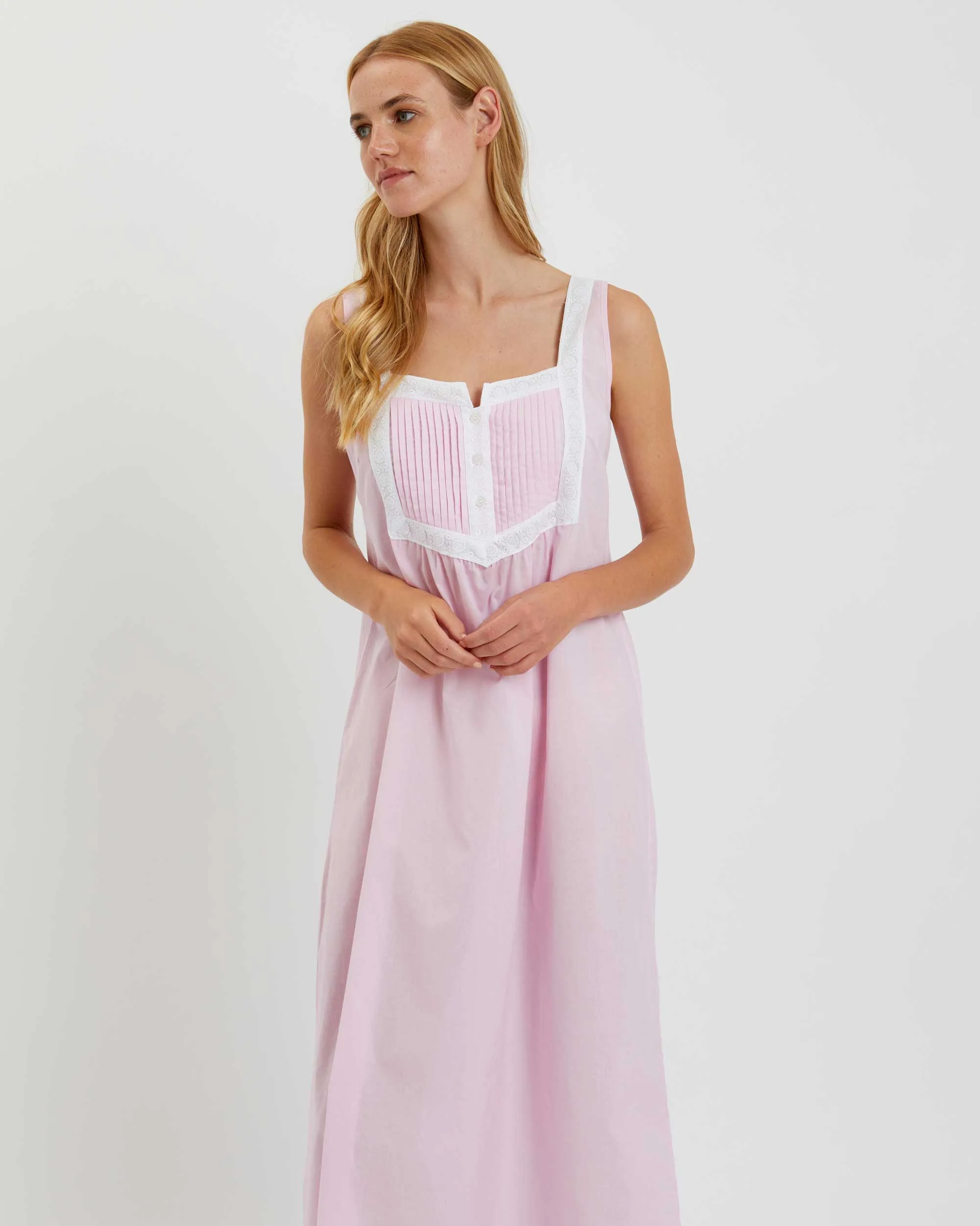 Women's Eliza Cotton Nightdress - Pink