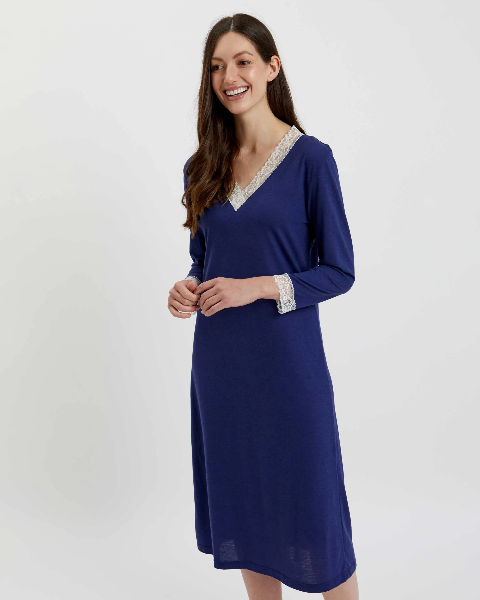 Women's Jersey Ella Nightdress - Midnight