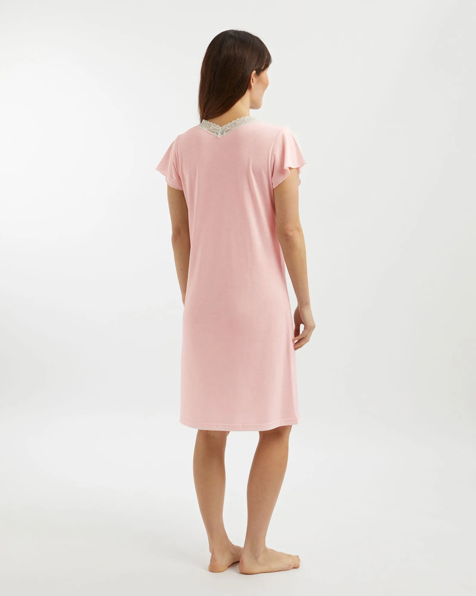 Women's Jersey Ella Short Nightdress - Pink