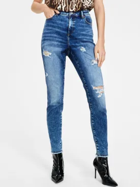 Women's Ripped Skinny Jeans,Navy