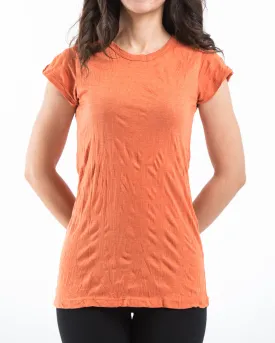 Womens Solid Color T-Shirt in Orange