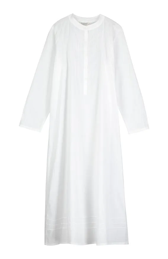 Women's Victoria Cotton Long Sleeve Nightdress - White