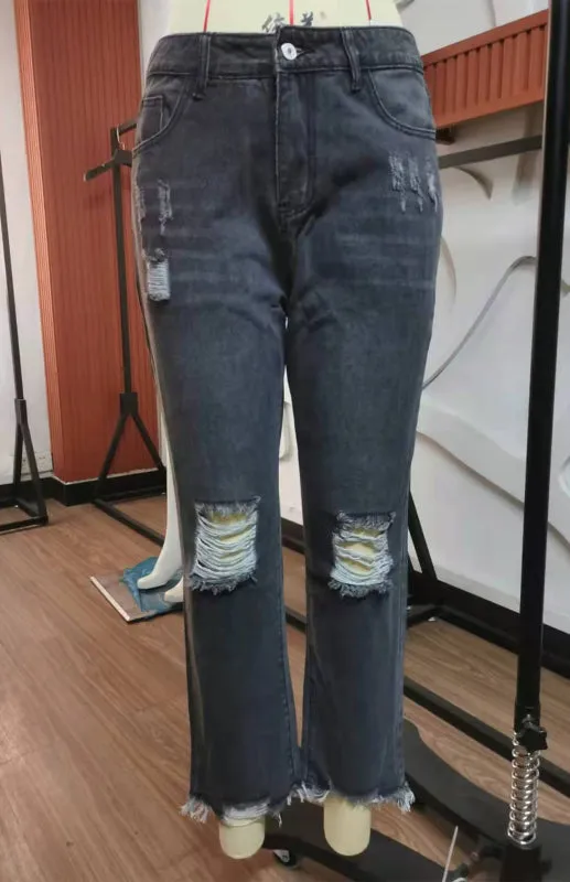 Worn Look Ripped Jeans