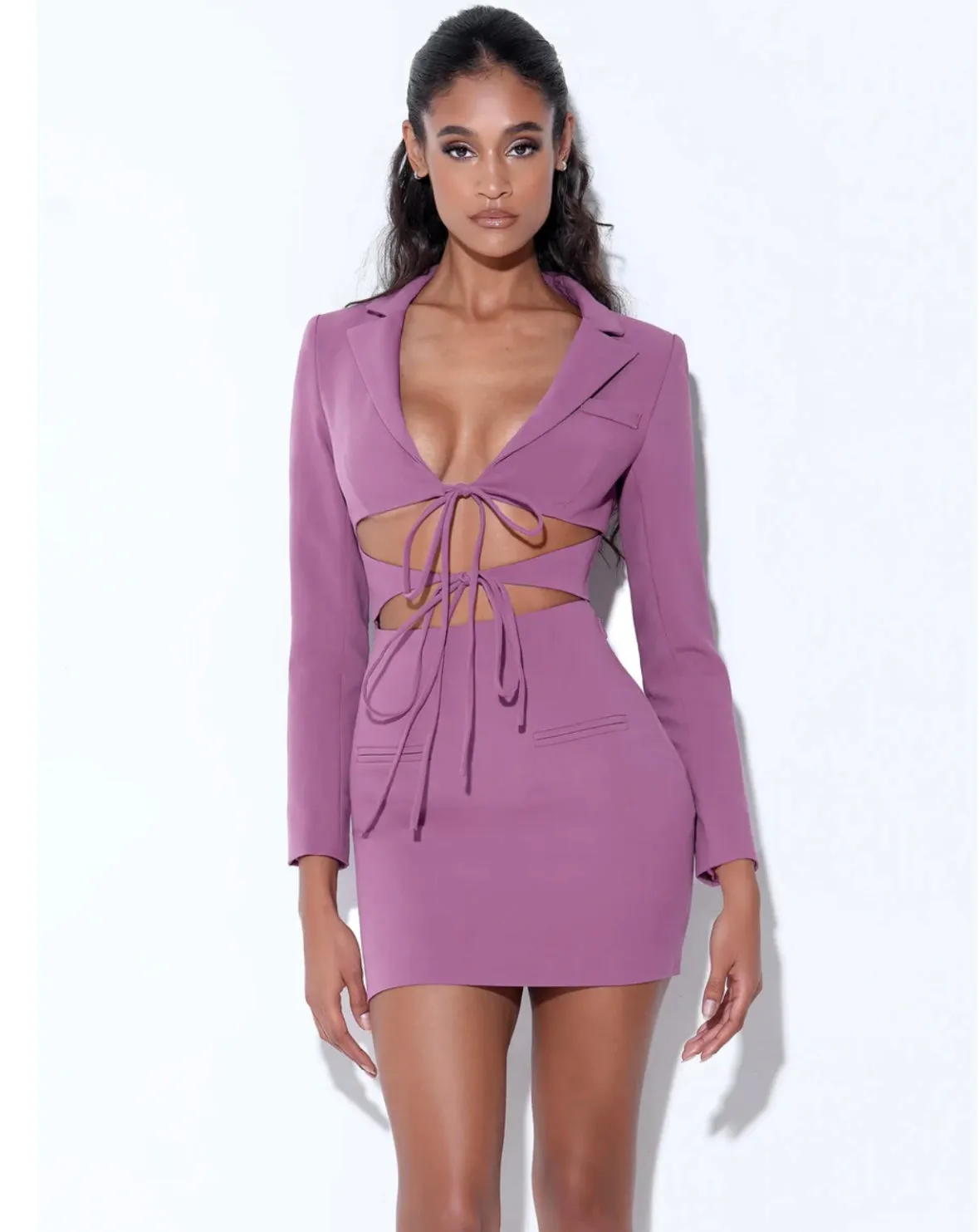 WYNN CUT OUT LONG SLEEVE MINI DRESS