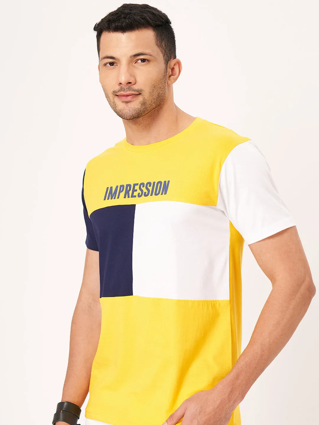 Yellow Printed Half Sleeve T-shirt